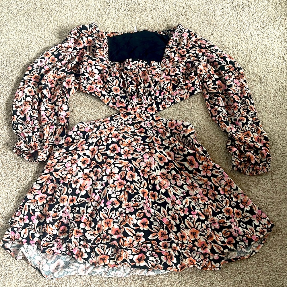 Free people flower print open side dress